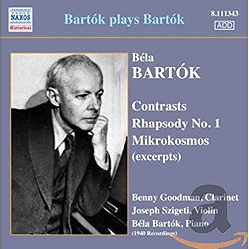 CD cover featuring a portrait of composer Béla Bartók and track listing.