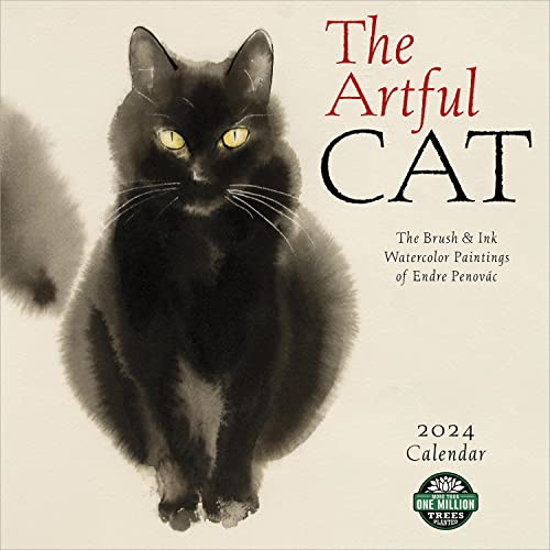The Artful Cat 2024 Calendar: Brush & Ink Watercolor Paintings of Endre Penovac