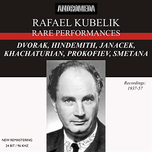 CD cover featuring black and white portrait of violinist Rafael Kubelik.