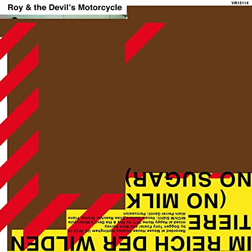 CD cover for Roy & The Devil's Motorcycle, abstract brown and red design.