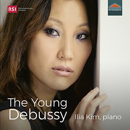 CD cover featuring pianist Ilia Kim, with text "The Young Debussy.