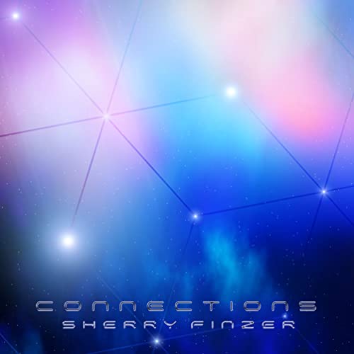 CD cover for Sherry Finzer’s “Connections” with a cosmic, abstract design.