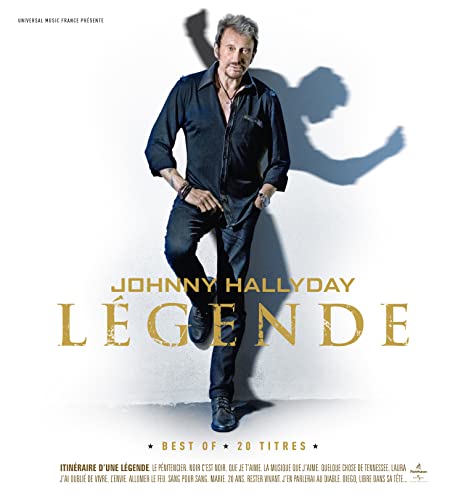 Johnny Hallyday album cover, "Lgende," featuring a portrait of the singer.