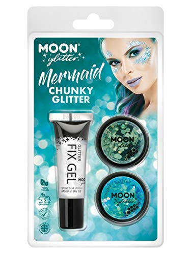 Moon Glitter Themed Clamshells Blue