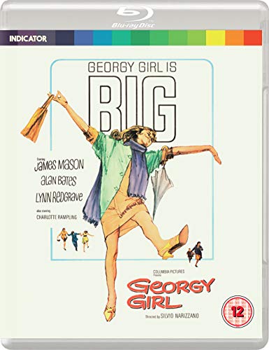 Georgy Girl" Blu-ray cover featuring a woman mid-leap in a dress and jacket.