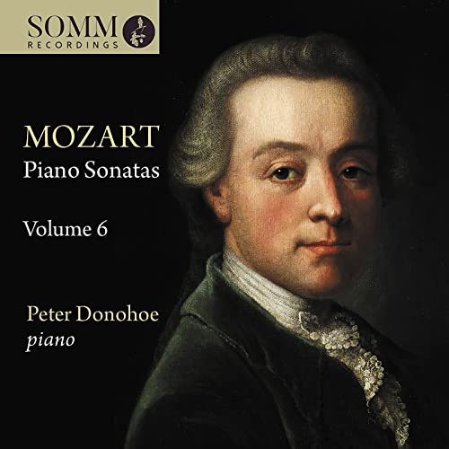 CD cover featuring a portrait of Mozart and text: “MOZART Piano Sonatas”.