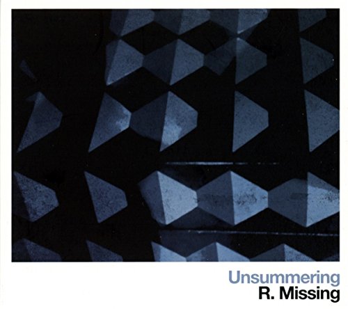 "Album cover with blue 3D shapes on black background, artist and title text below."