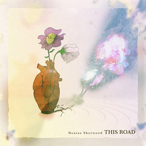 Album cover: flowers in a heart-shaped vase, watercolor style.