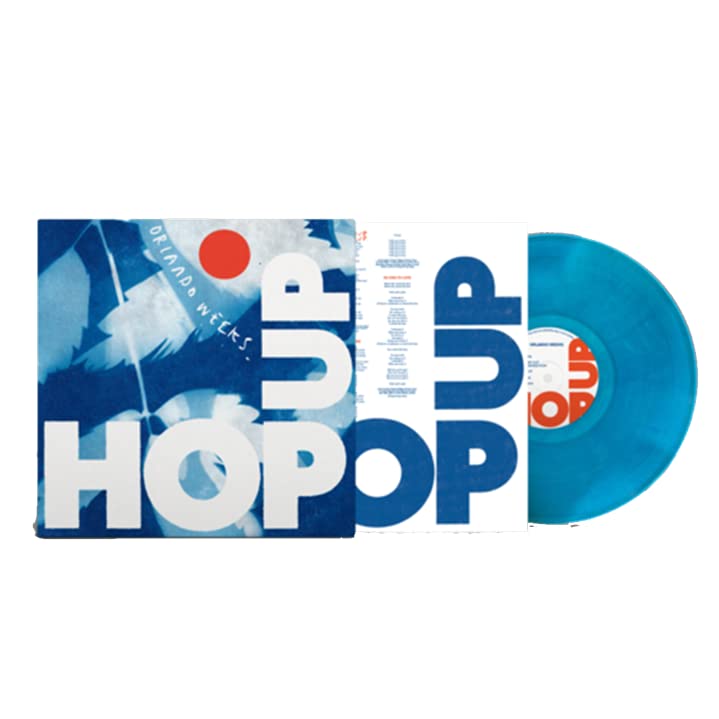 Orlando Weeks "Hop Up" vinyl record with blue and white swirl pattern.