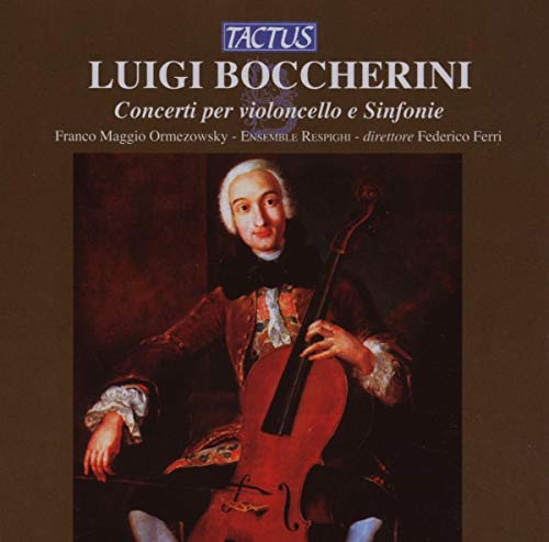 CD cover featuring a portrait of Luigi Boccherini with a cello.