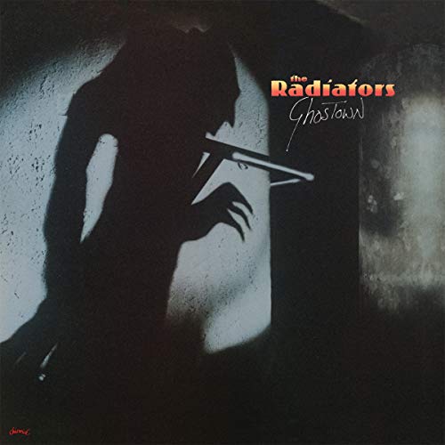 The Radiators’ “Ghostown” vinyl album cover: shadowy figure with a gun.