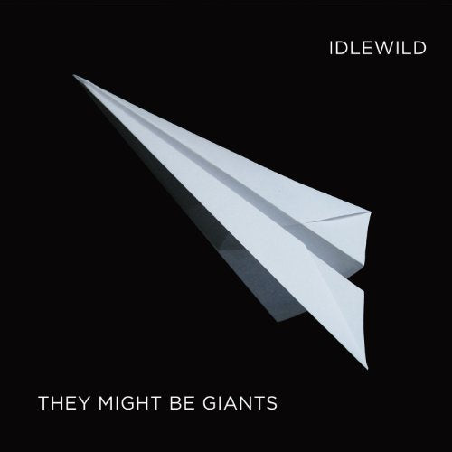 "Album cover featuring a white paper airplane on a black background with text."