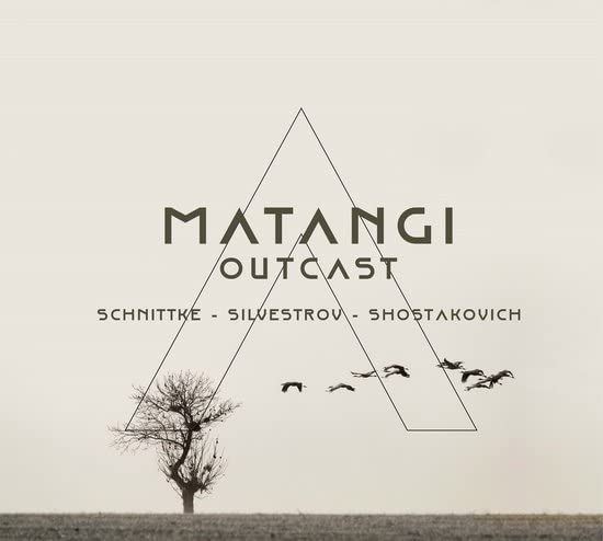 CD cover for Matangi Quartet’s “Outcast” featuring a triangle and birds.