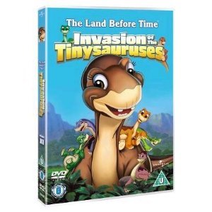 "The Land Before Time 11" DVD case featuring cartoon dinosaurs on a blue background.