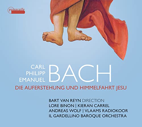 CD cover: legs rising from earth, text “CPE Bach: Die Auferstehung.”
