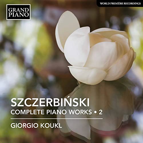 CD cover with a white magnolia flower and text: Szczerbiński, Koukl.