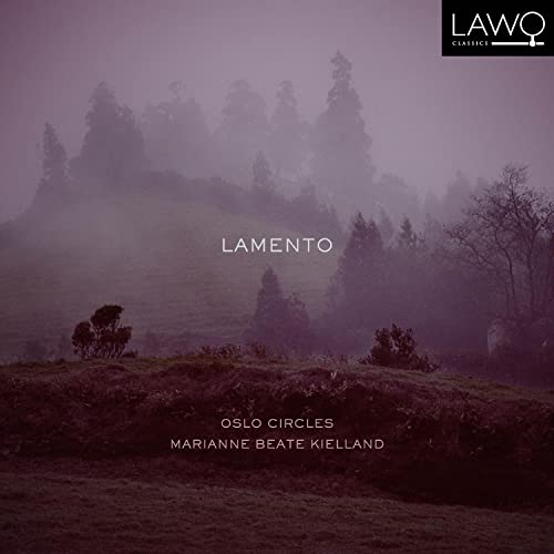 CD cover for “Lamento” by Oslo Circles, featuring a misty forest landscape.