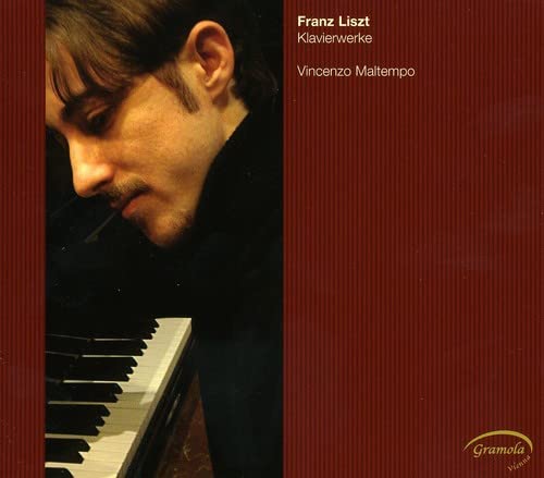 CD cover featuring pianist Vincenzo Maltempo performing Franz Liszt’s Klavierwerke.