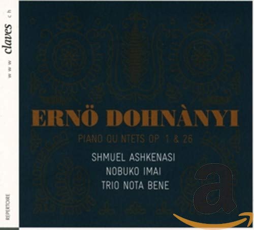 "CD cover with dark blue background, gold designs, and white and gold text."