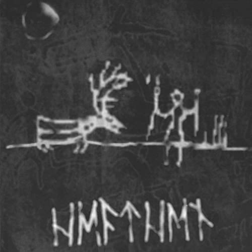 Dark CD cover with a scratched, ancient-looking image of figures and runes.