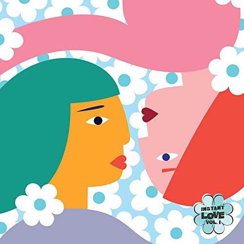 Stylized illustration of two faces with floral background, album cover art.