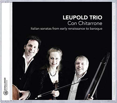 CD cover featuring the Leupold Trio with a chitarrone instrument.