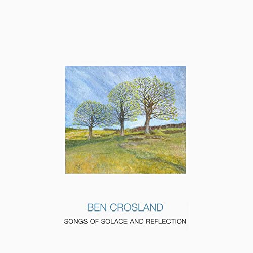 CD cover with painted landscape of three trees under a blue sky.
