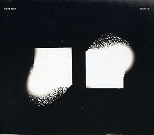 "Black album cover with 'Weekend - Sports' title and two white abstract shapes."