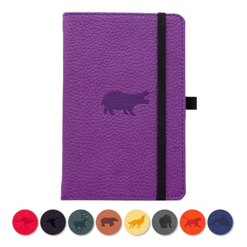 Dingbats* Wildlife A6 Pocket Purple Hippo Notebook - Dotted