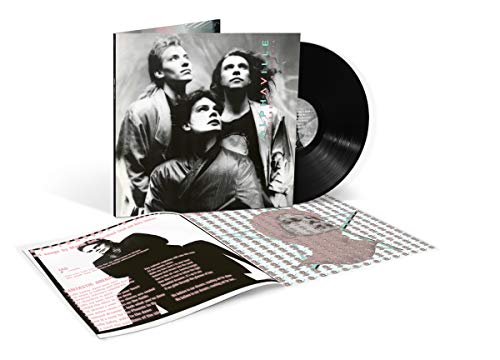 Black and white portrait of three men, album cover for Alphaville.