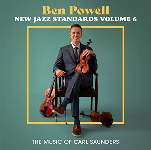 Ben Powell album cover featuring a violinist and violins.
