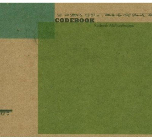 "Album cover for 'Codebook' by Rudresh Mahanthappa, with green and brown abstract design."