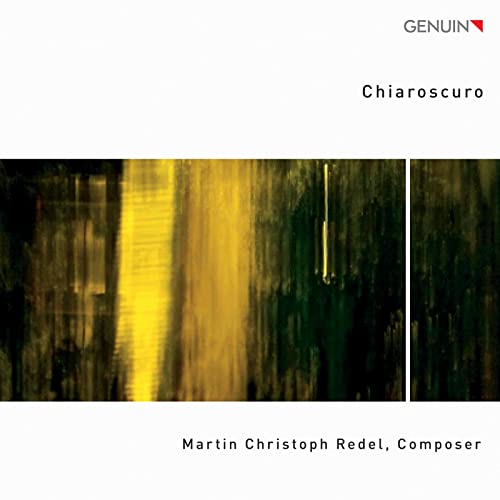 CD cover for “Chiaroscuro” with abstract gold and dark green artwork.