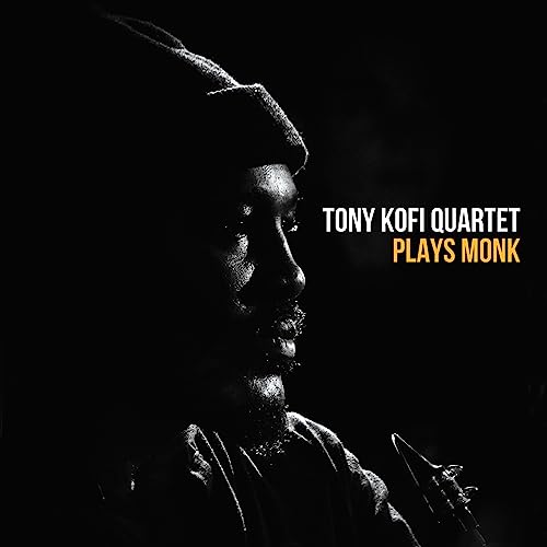 CD cover: Black and white portrait of Tony Kofi with yellow text.