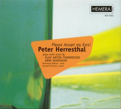 "CD cover with orange label on green and yellow background, featuring 'Peter Herresthal'."