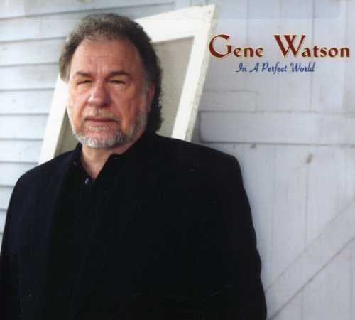 "CD cover featuring Gene Watson in a black suit against a white wooden wall."