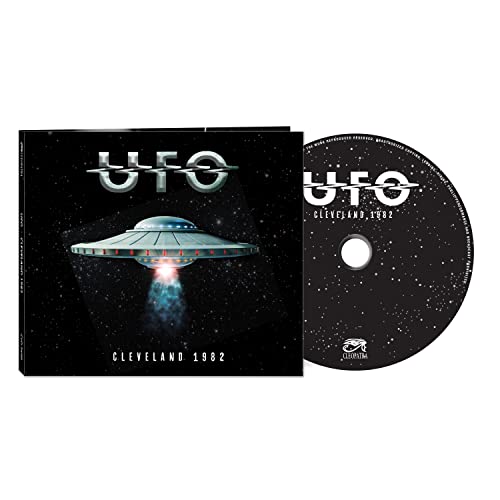 UFO "Cleveland 1982" CD cover with a spaceship image and silver disc.