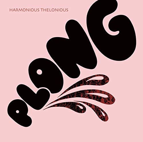 "Pink album cover with 'plong' in large black text and decorative swirls."