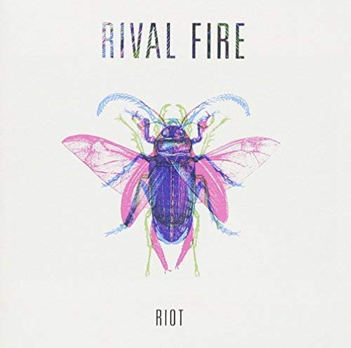 CD cover for Rival Fire’s “Riot” EP featuring a colorful insect illustration.