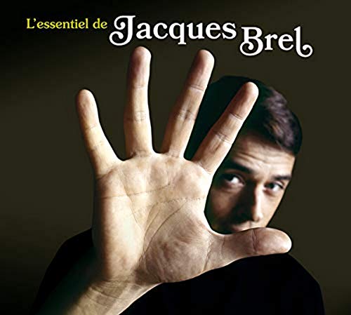 Jacques Brel album cover featuring a hand and portrait.