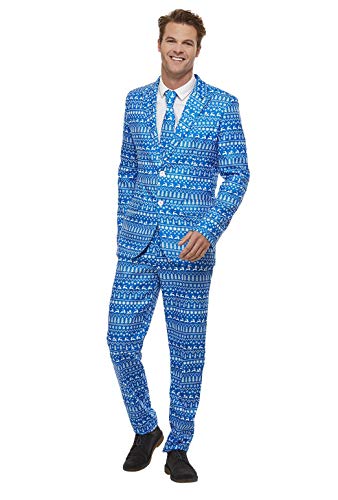 Smiffys 61020L Wrapping Paper Suit, Men, Multi-Colour, L - Size 42"-44"