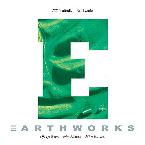CD cover for Bill Bruford’s Earthworks, featuring a green, abstract “E”.