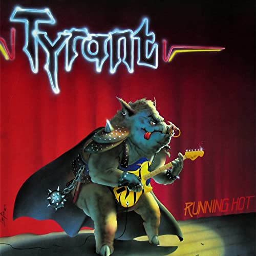 CD cover: cartoon pig playing electric guitar with a cape.