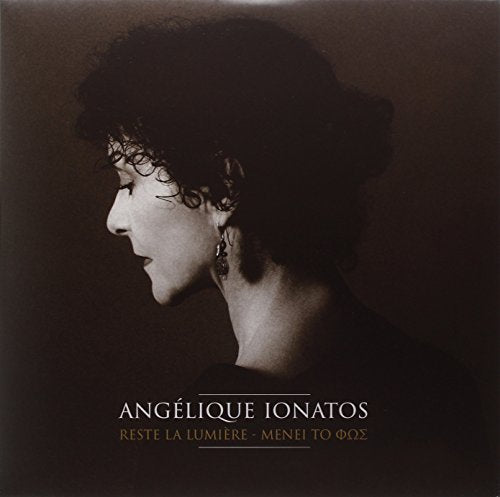 Sepia-toned album cover featuring a profile portrait of Angelique Ionatos.