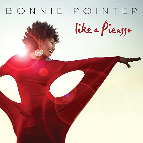 Bonnie Pointer album cover: a red-suited singer in a dynamic pose.