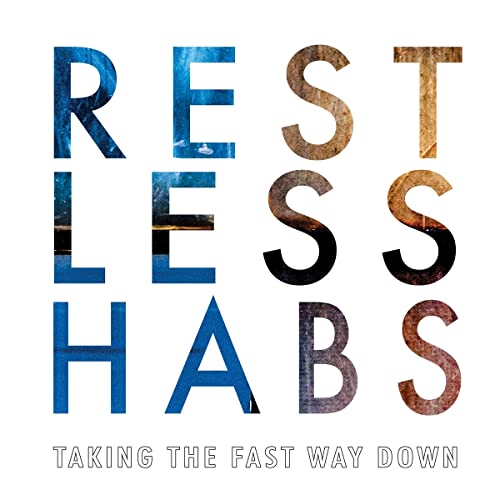 Album cover for "Restless Habs" with textured, colorful block letters.