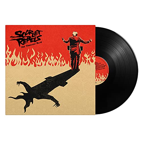 Scarlet Rebels "See Through Blue" vinyl LP with fiery album art.