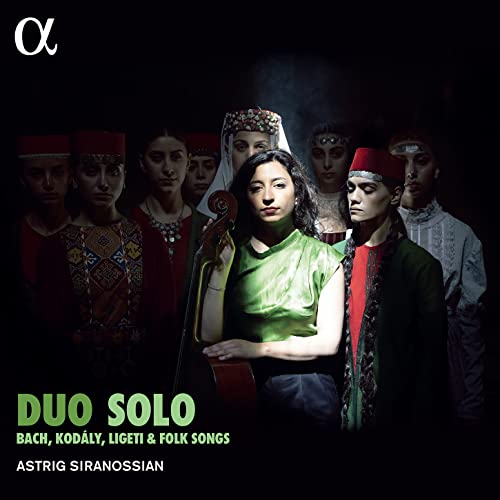CD cover: Astrig Siranossian with figures in traditional clothing.
