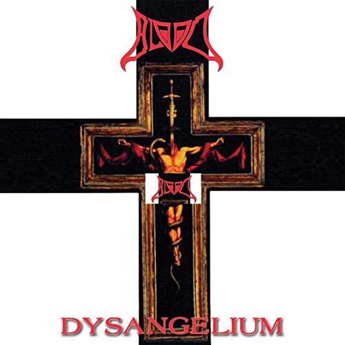 CD cover: black and white with a central, ornate, wooden cross and red text.