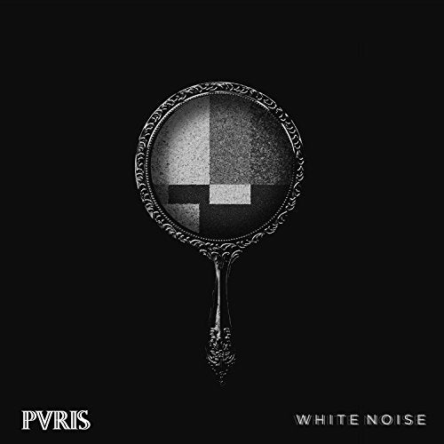 "Album cover featuring a black and white checkered mirror against a black background."